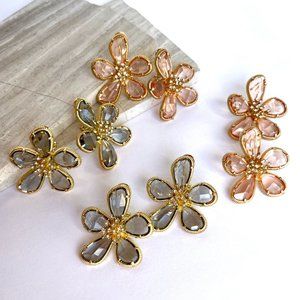 NEW~ Anthropologie Floral Tapestry Post Earrings